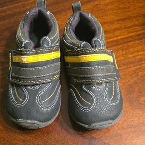 Carter's Black and Yellow Sneakers with Velcro Strap